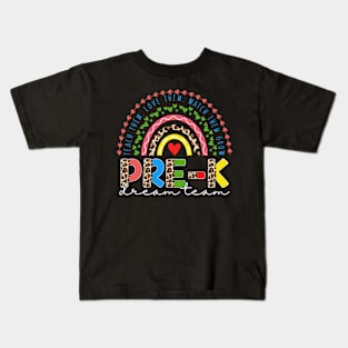 PreK Dream Team Leopard Rainbow Teacher Squad Back To School Kids T-Shirt